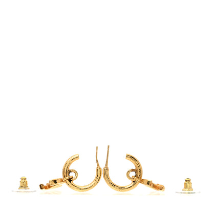 Chanel CC Hoop Drop Earrings Gold 3 of 5