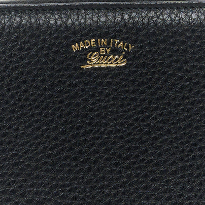 Gucci Pebbled Calfskin Bamboo Tassel Zip Around Wallet Black 8 of 9
