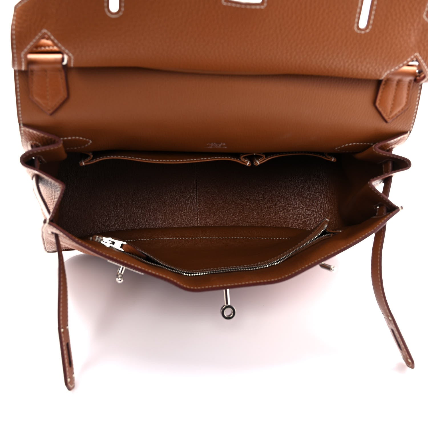 Hermes Taurillon Clemence Jypsiere 34 Gold 5 of 10