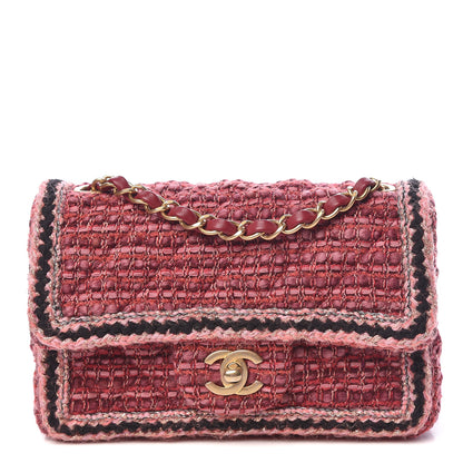 Chanel Tweed Braid Mini Flap Dark Pink 1 of 11