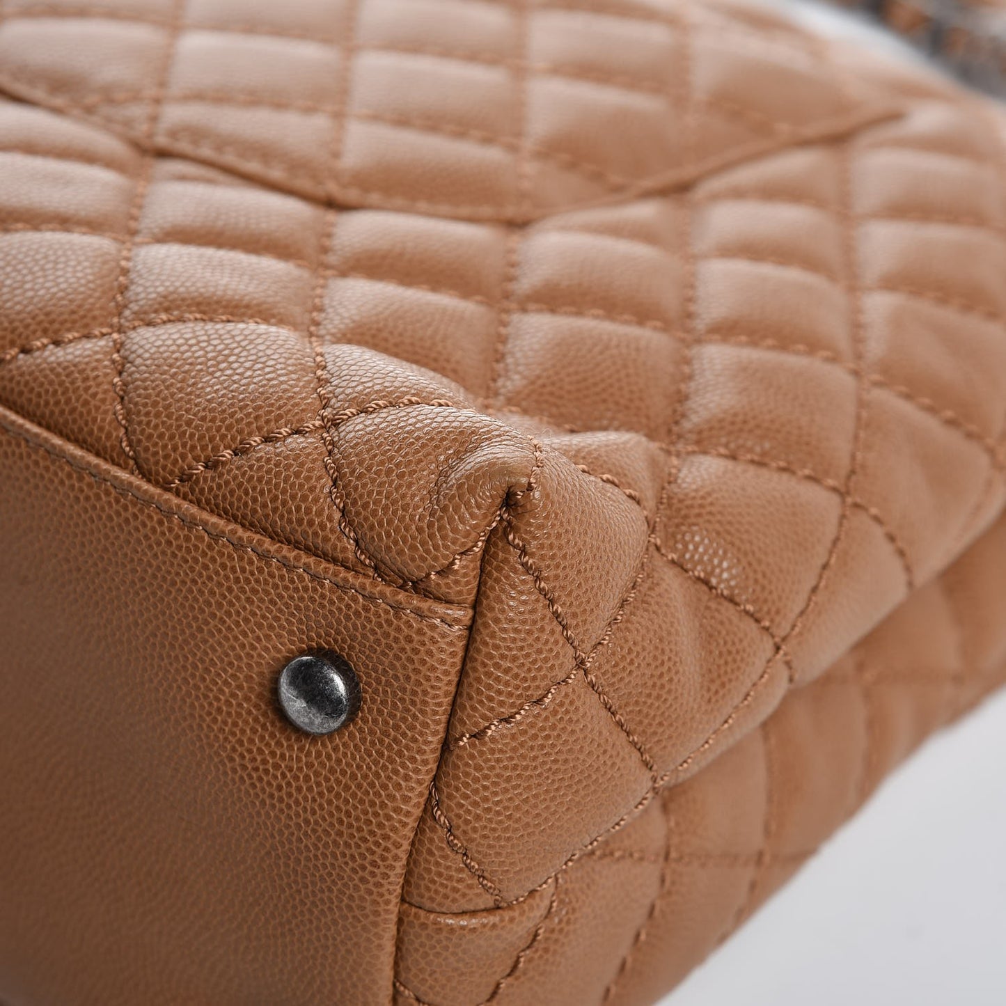 Caviar Quilted Medium Coco Handle Flap Camel
