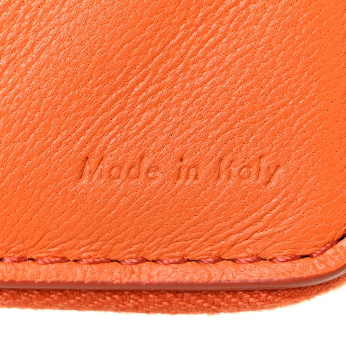 Calfskin Compact Zipped Multifunction Wallet Orange