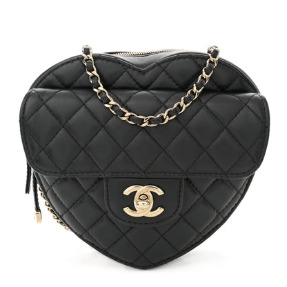 Chanel Lambskin Quilted CC In Love Heart Bag Black 1 of 11