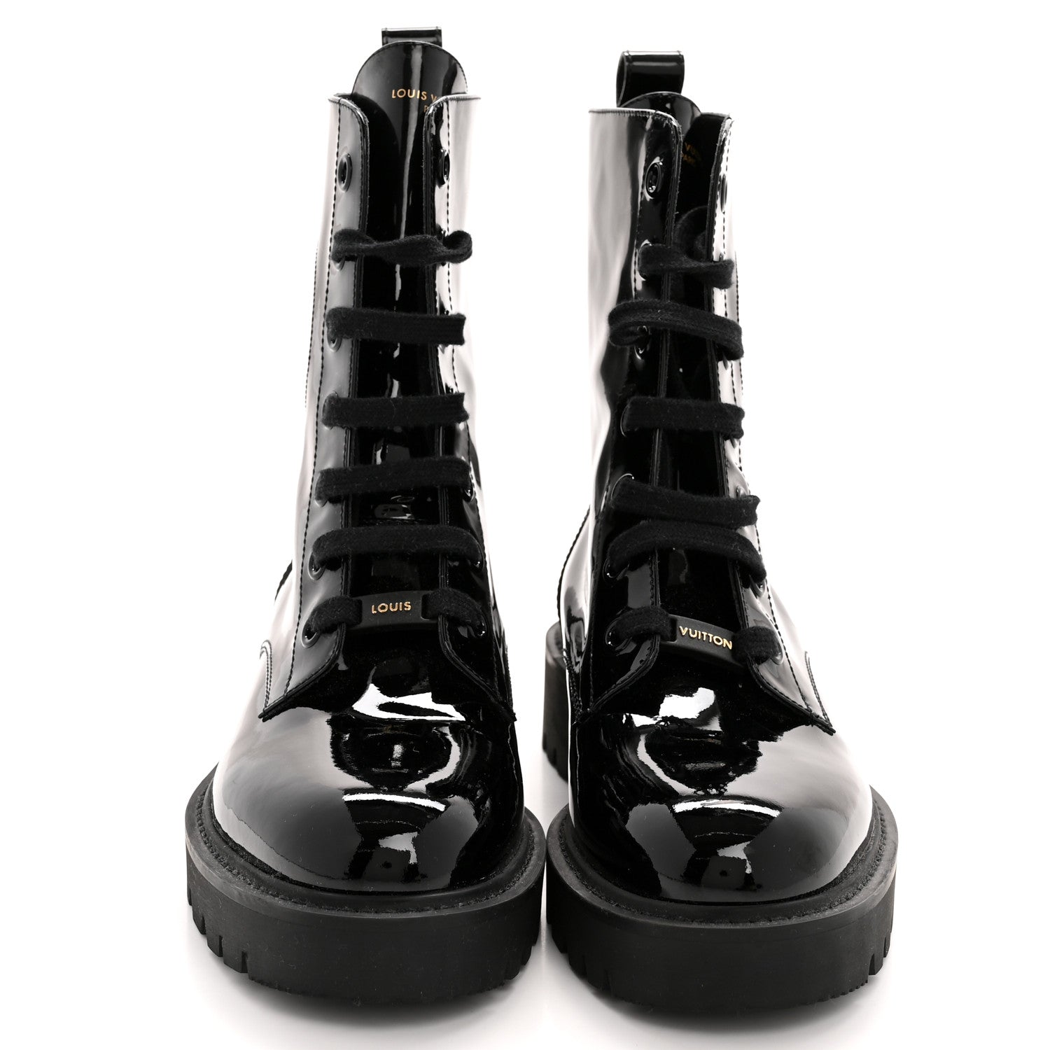 Louis Vuitton Patent Territory Ranger Boots 39 Black 3 of 9
