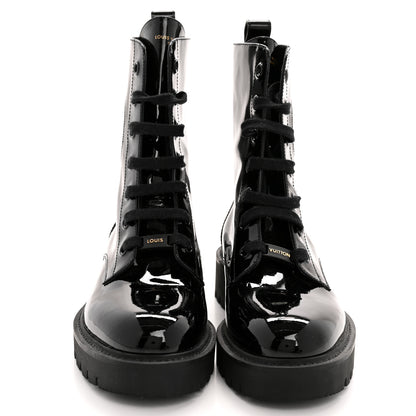Louis Vuitton Patent Territory Ranger Boots 39 Black 3 of 9