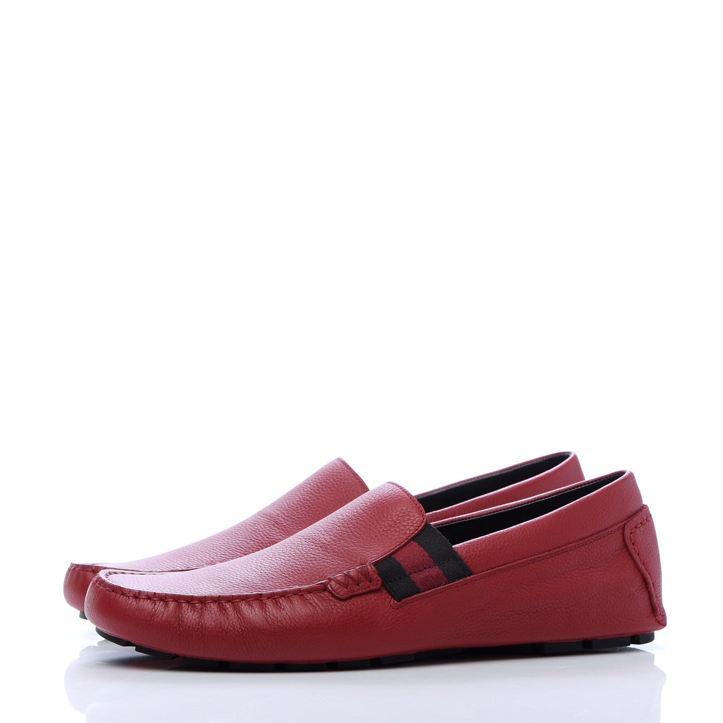 Calfskin Web Mens Driver Loafers 9 Red