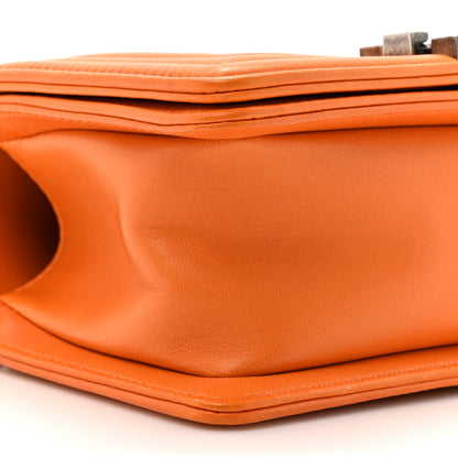 Chanel Lambskin Quilted Small Boy Flap Orange 10 of 16