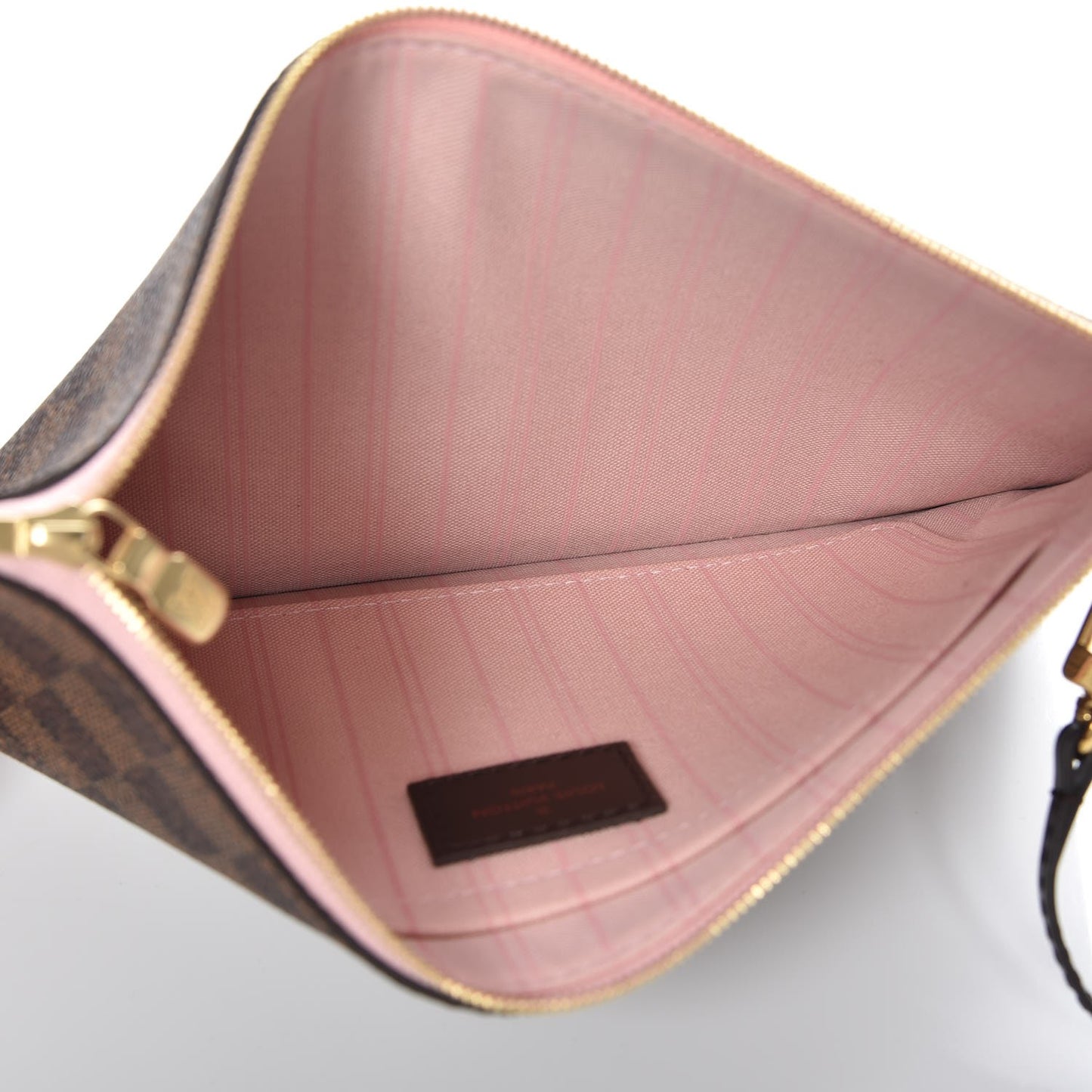 Damier Ebene Neverfull MM GM Pochette Rose Ballerine