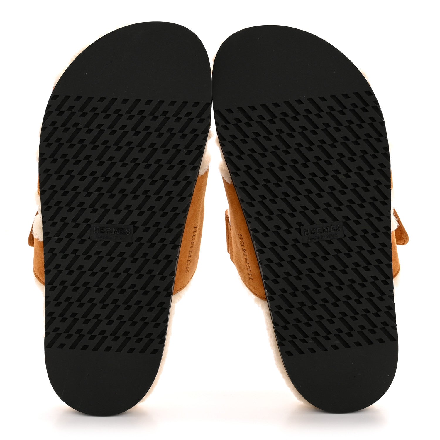 Hermes Suede Goatskin Woolskin Womens Chypre Sandals 38.5 Naturel Ecru 6 of 10