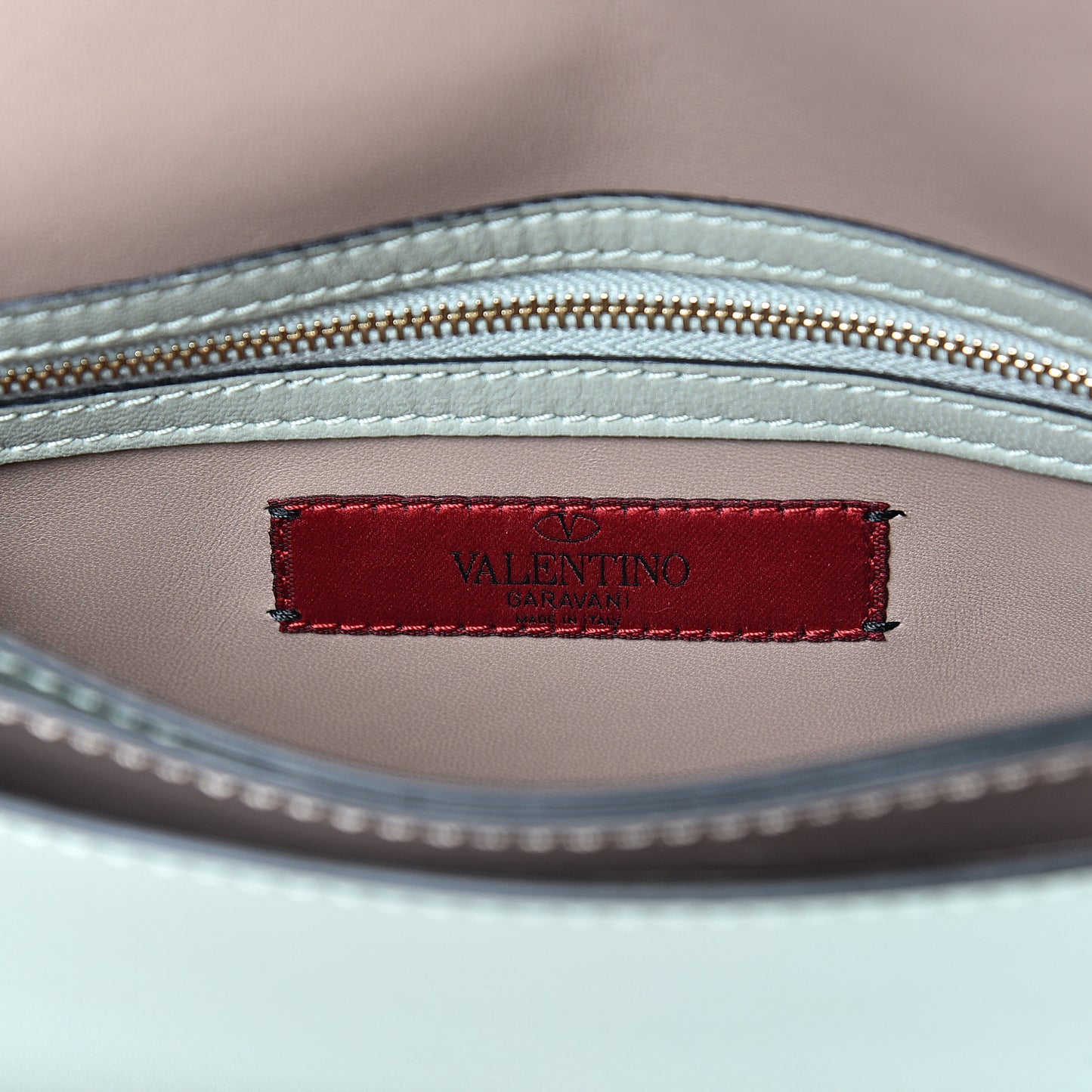 Nappa Rockstud Wristlet Clutch Water Green