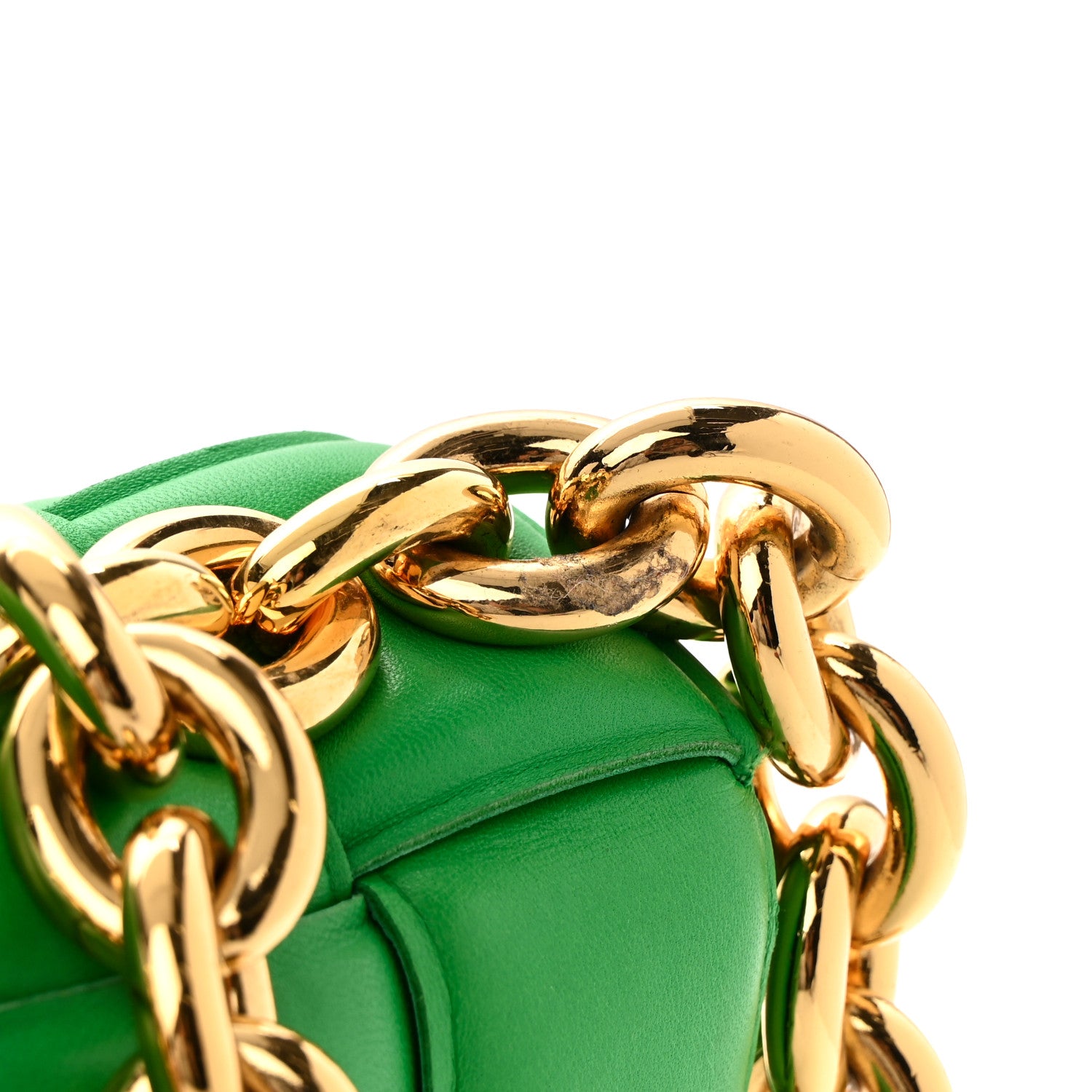 Bottega Veneta Lambskin Maxi Intreccio Padded Chain Cassette Crossbody Bag Grass 21 of 21