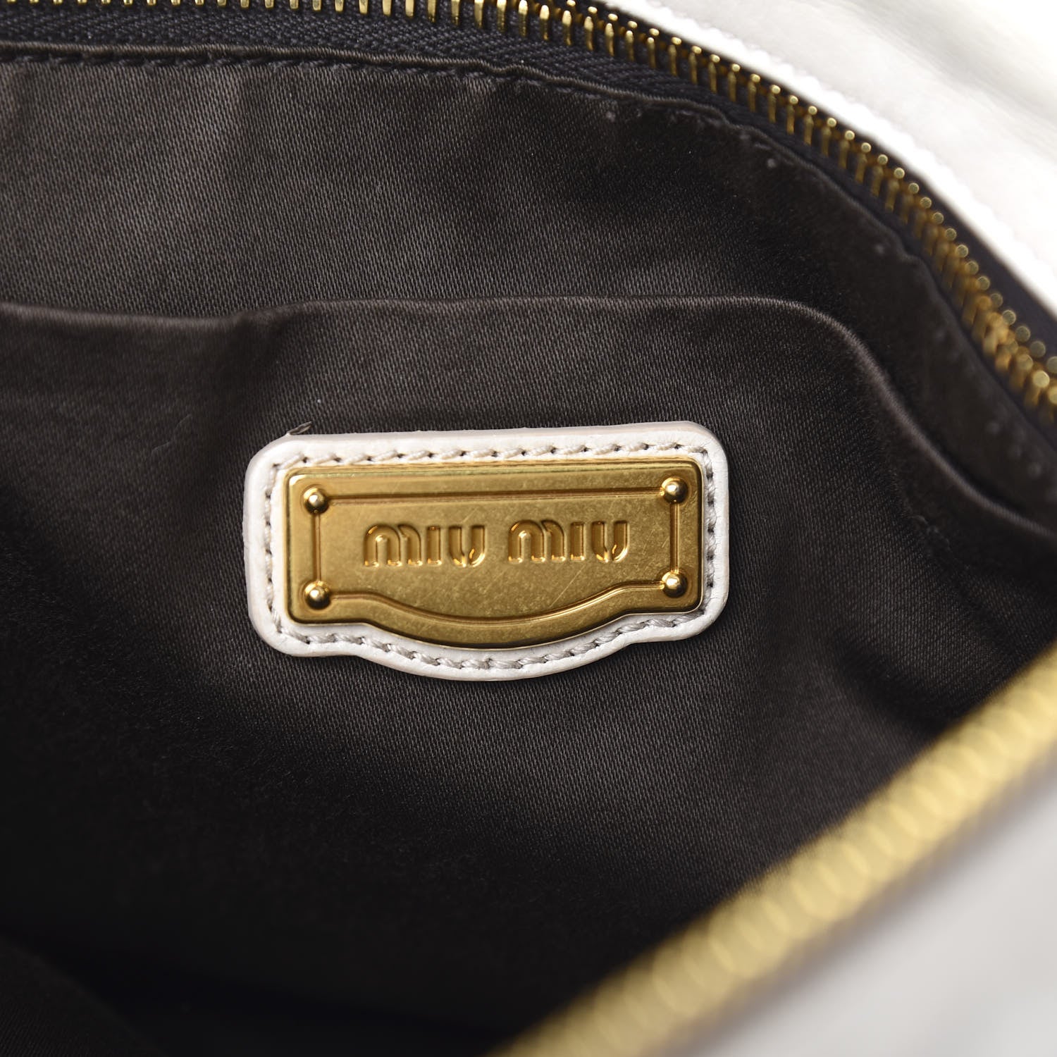 Miu Miu Vitello Lux Medium Bow Bag Talco 5 of 11
