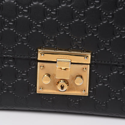 Gucci Guccissima Medium Padlock Shoulder Bag Black 14 of 18