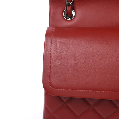 Chanel Lambskin Quilted Jumbo Double Flap Red 11 of 13