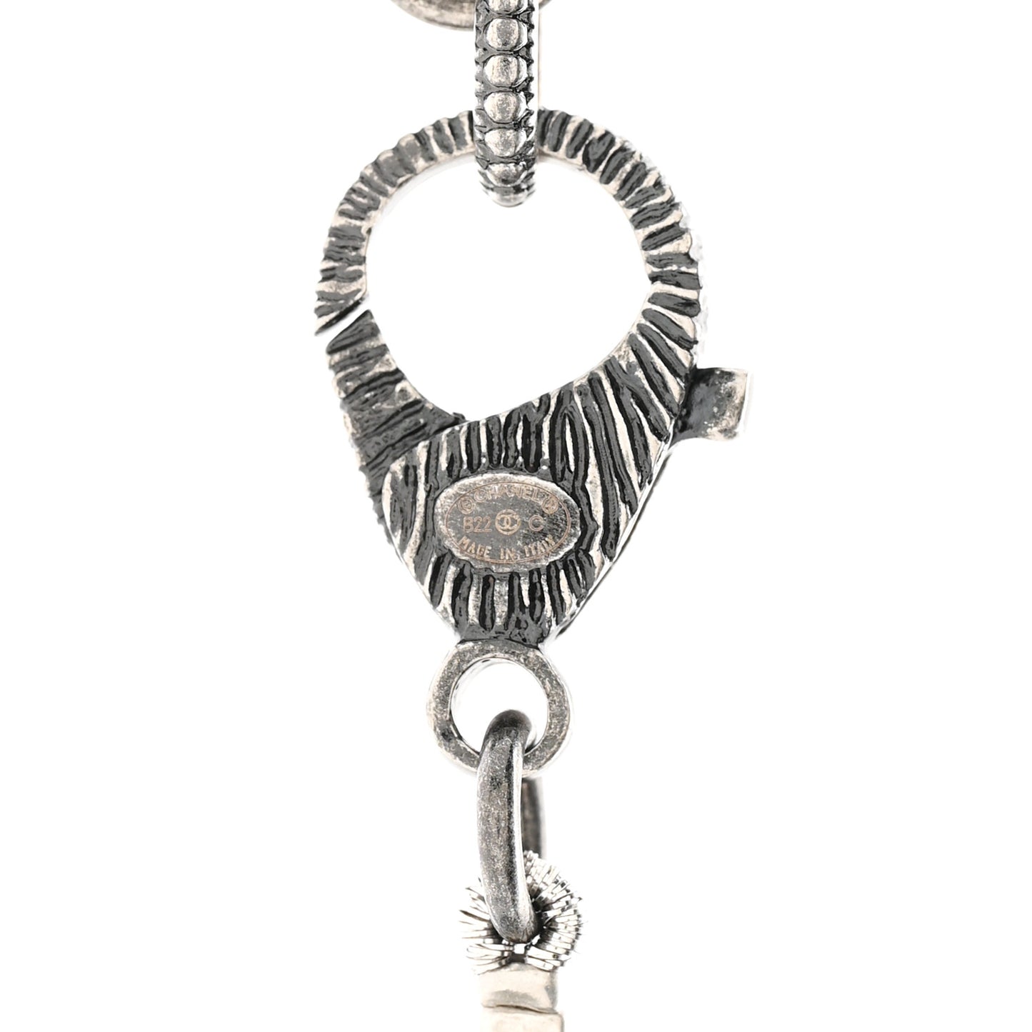 Pearl Crystal CC Camellia Necklace Ruthenium Black
