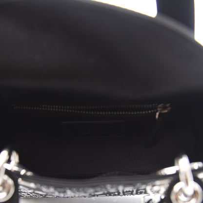 Christian Dior Satin Crystal Cannage Mini Lady Dior Black 6 of 10