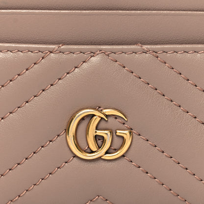 Gucci Calfskin Matelasse GG Marmont Key Case Card Holder Porcelain Rose 8 of 10