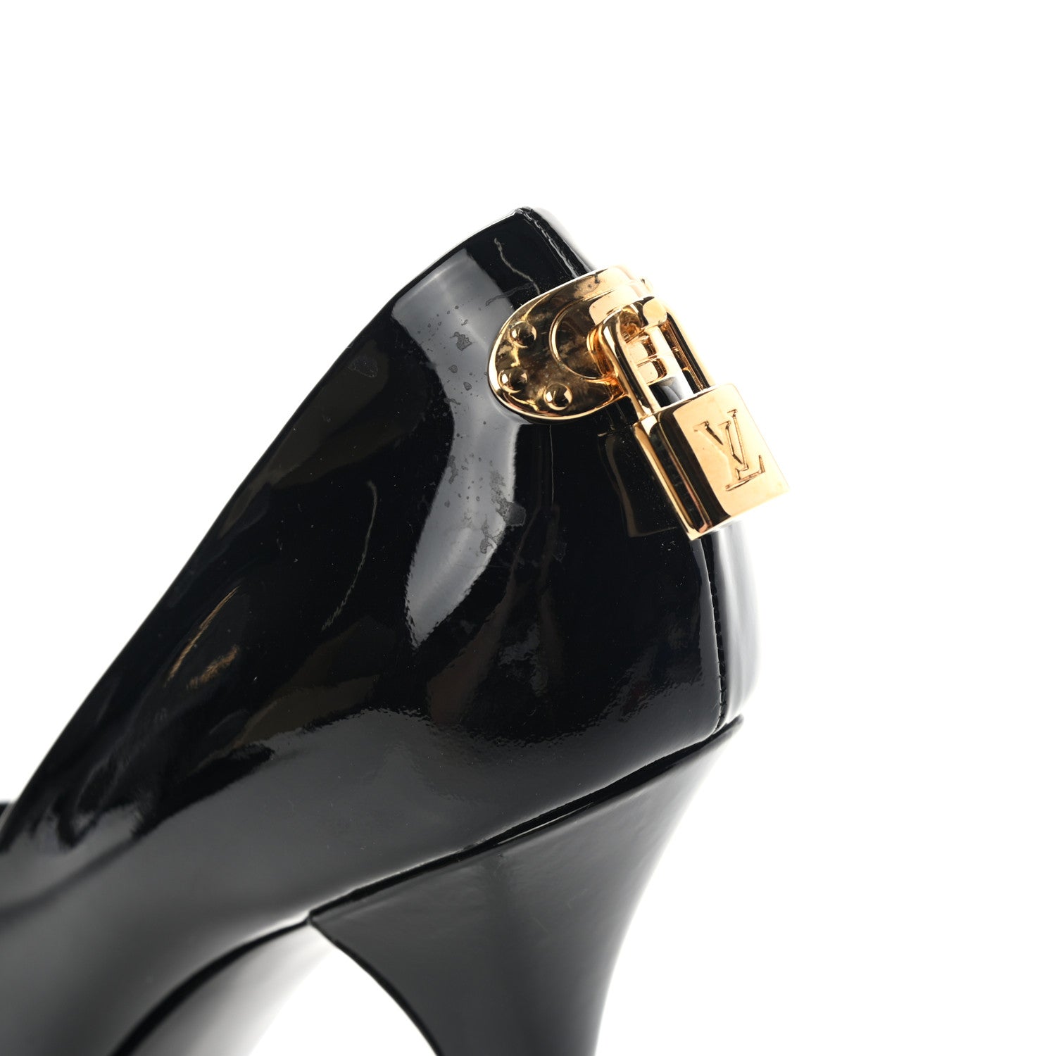 Louis Vuitton Patent Oh Really Peep Toe Pumps 40 Black 9 of 12