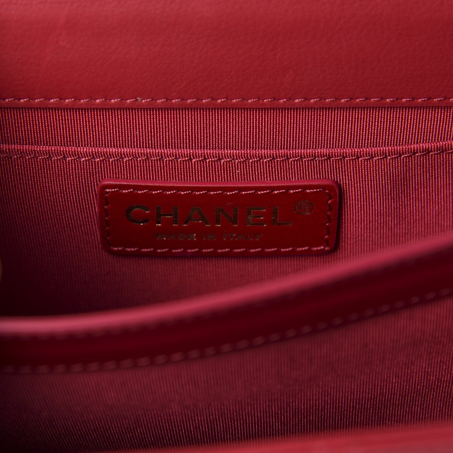Lambskin Quilted CC Flap Red