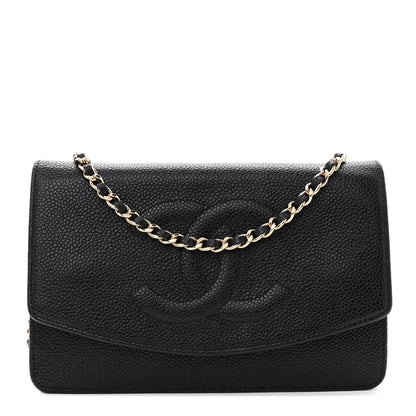 Chanel Caviar Timeless CC Wallet On Chain WOC Black 1 of 13