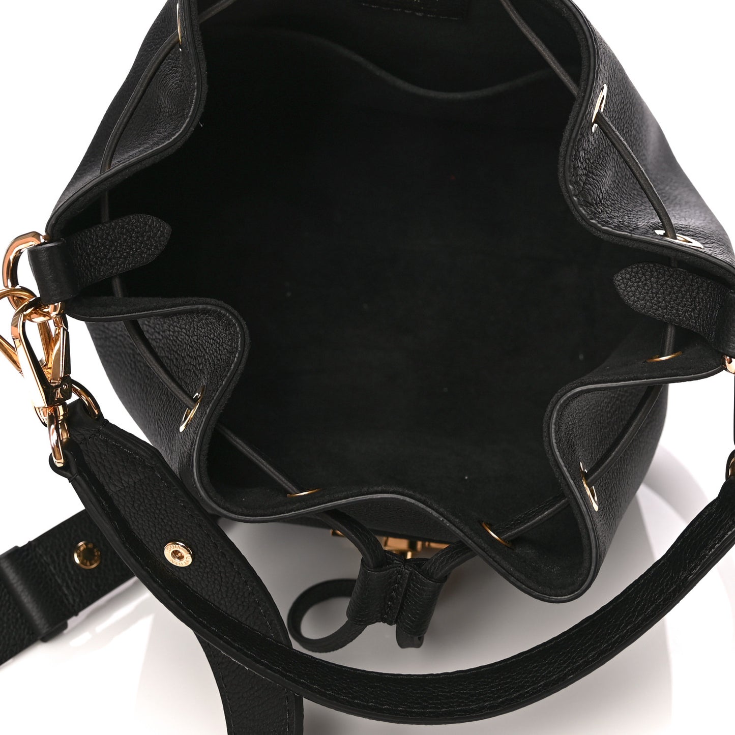 Calfskin Lockme Bucket MM Black