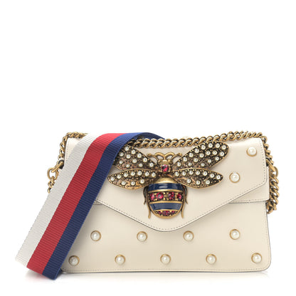 Gucci Nappa Pearl Studded Mini Queen Margaret Broadway Shoulder Bag Mystic White 1 of 13