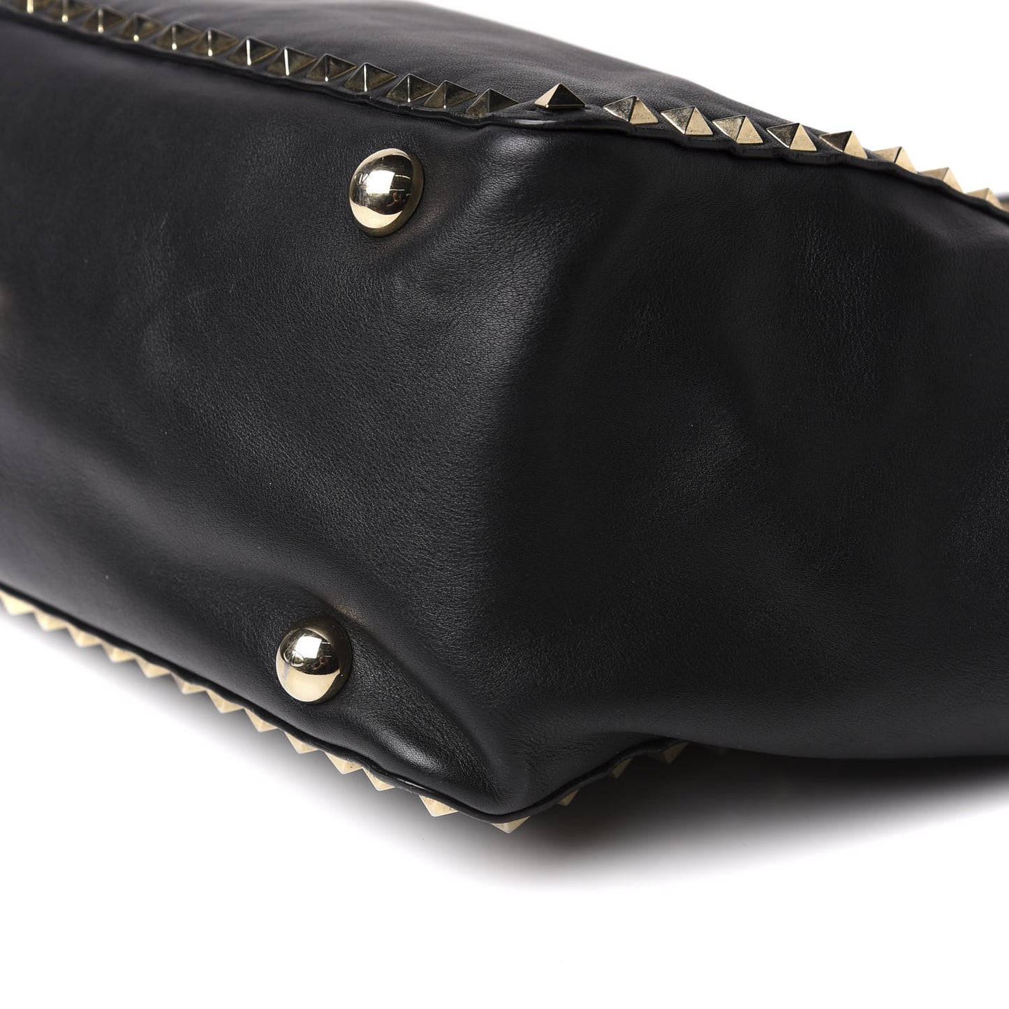 Vitello Medium Rockstud Tote Black