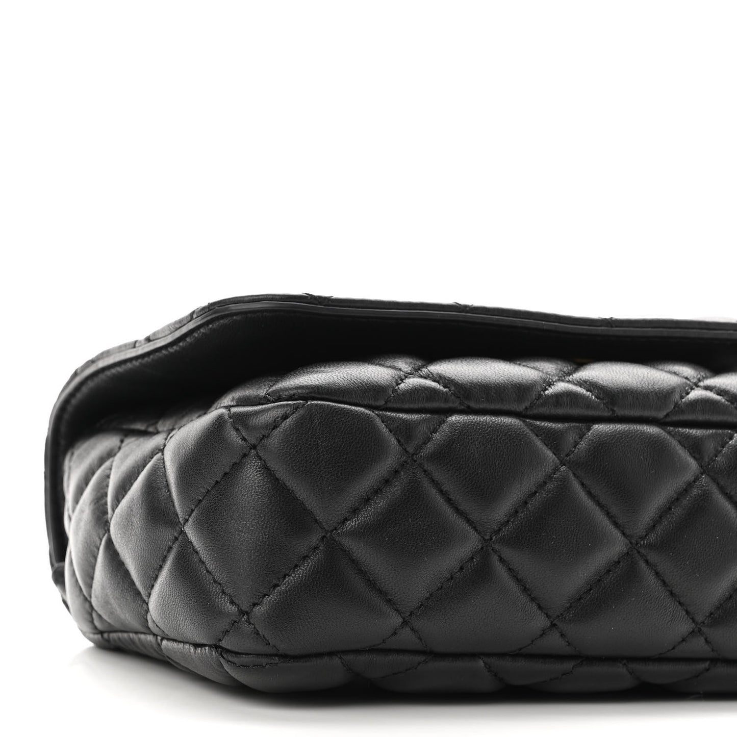 Nappa Quilted Small Medusa Chain Crossbody Black
