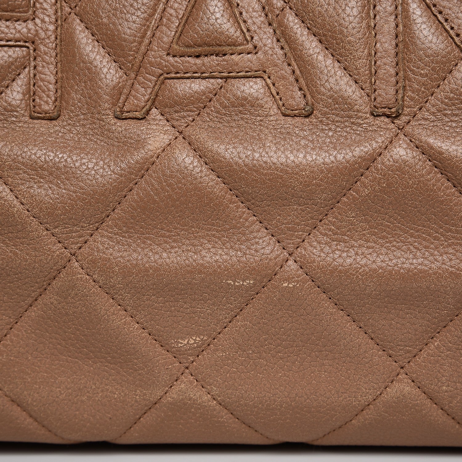 Chanel Caviar Patent Quilted Large Bowler Bag Beige Black 20 of 27