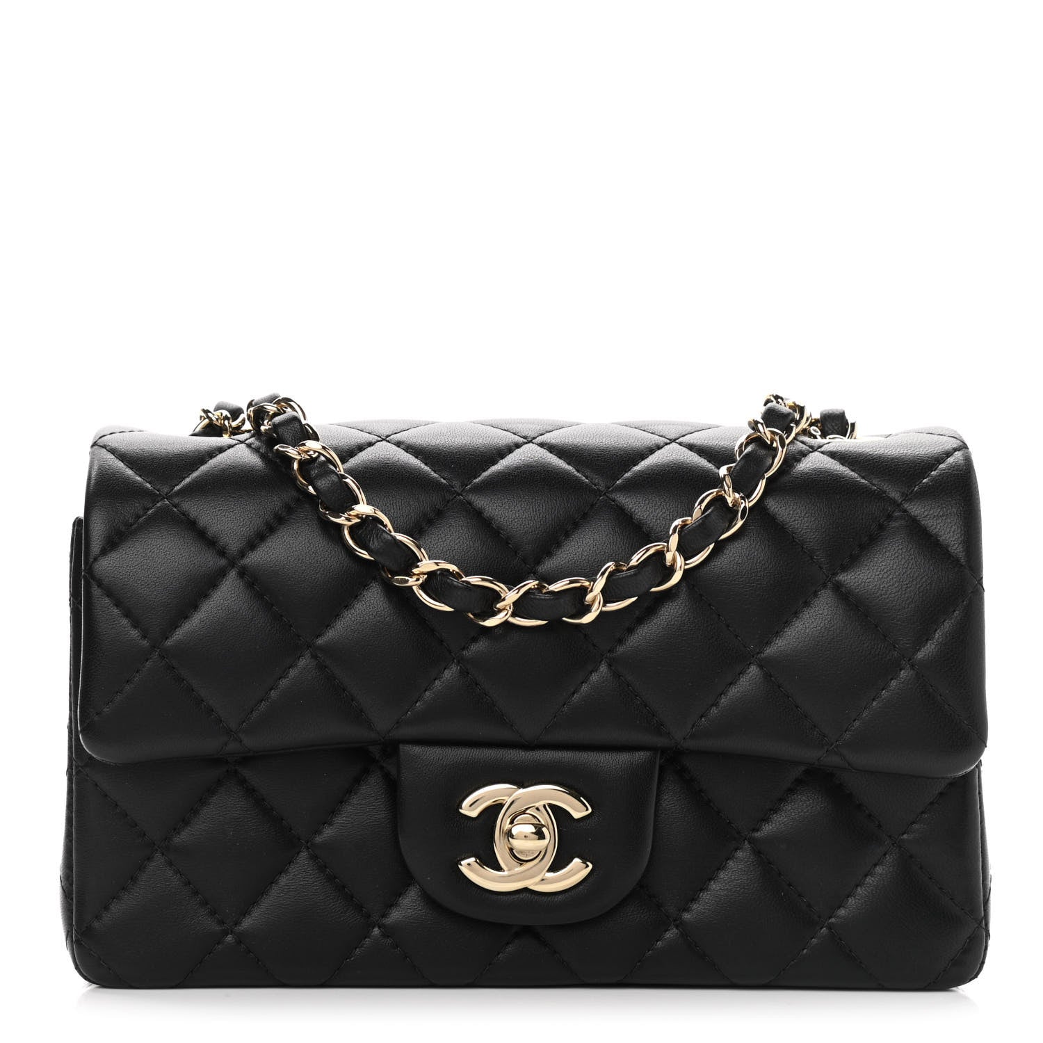 Chanel Lambskin Quilted Mini Rectangular Flap Black 1 of 11