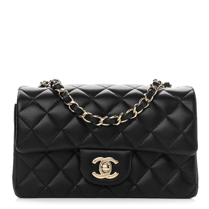 Chanel Lambskin Quilted Mini Rectangular Flap Black 1 of 11