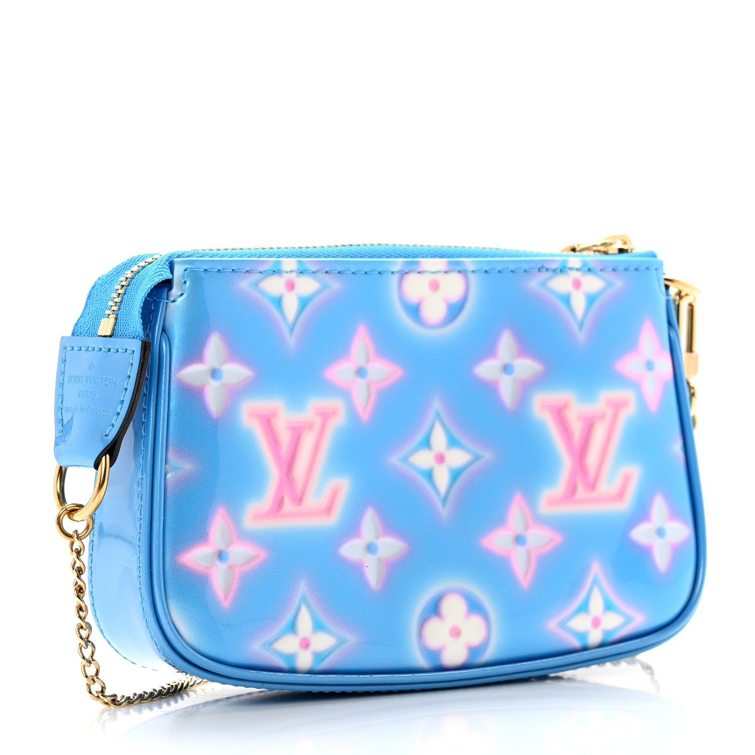 Louis Vuitton Vernis Valentine Mini Pochette Accessories Baby Blue Neon 2 of 5