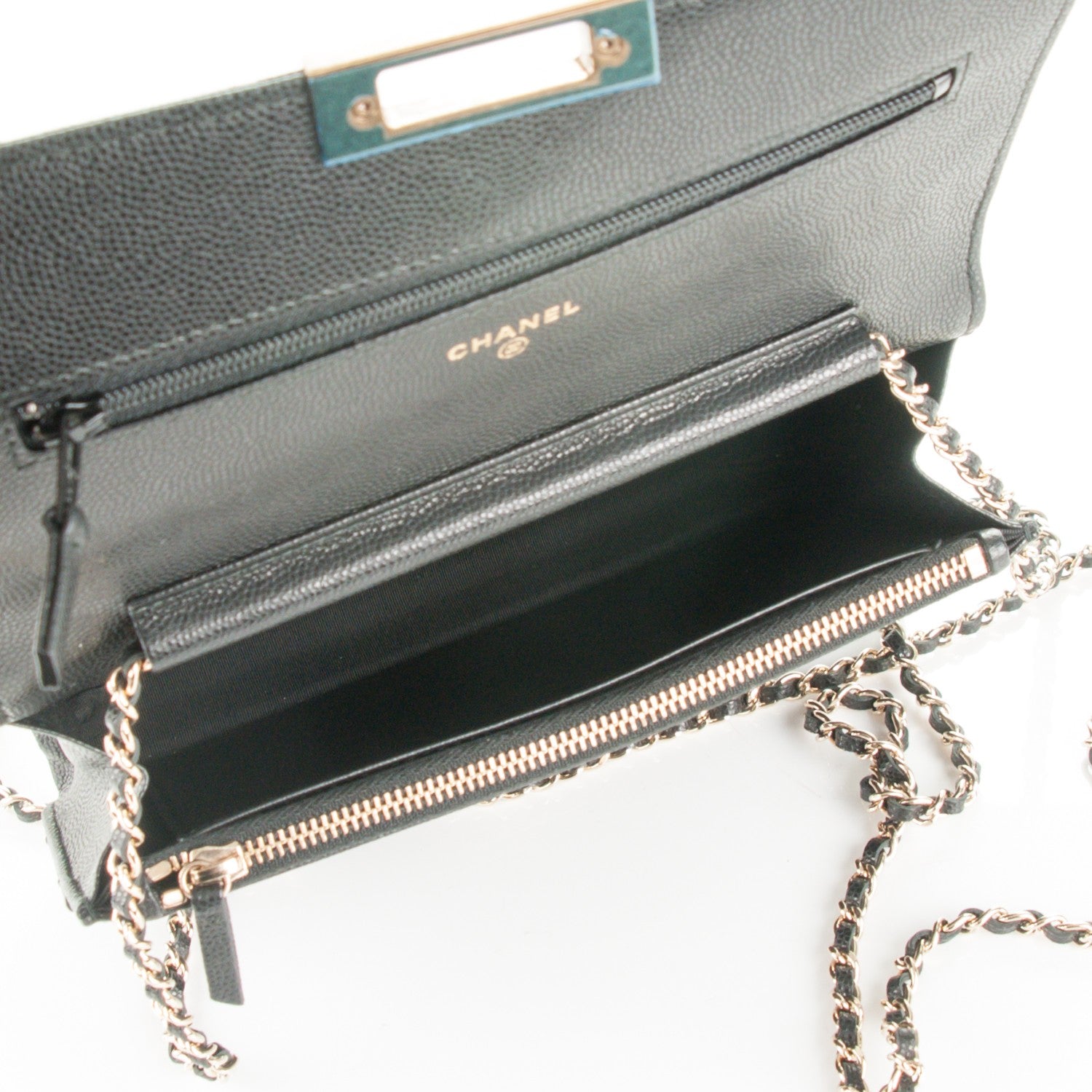 Chanel Caviar Quilted Golden Class Wallet On Chain WOC Black 5 of 8