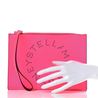 Stella McCartney Alter Nappa Logo Pouch Fluorescent Pink 2 of 10