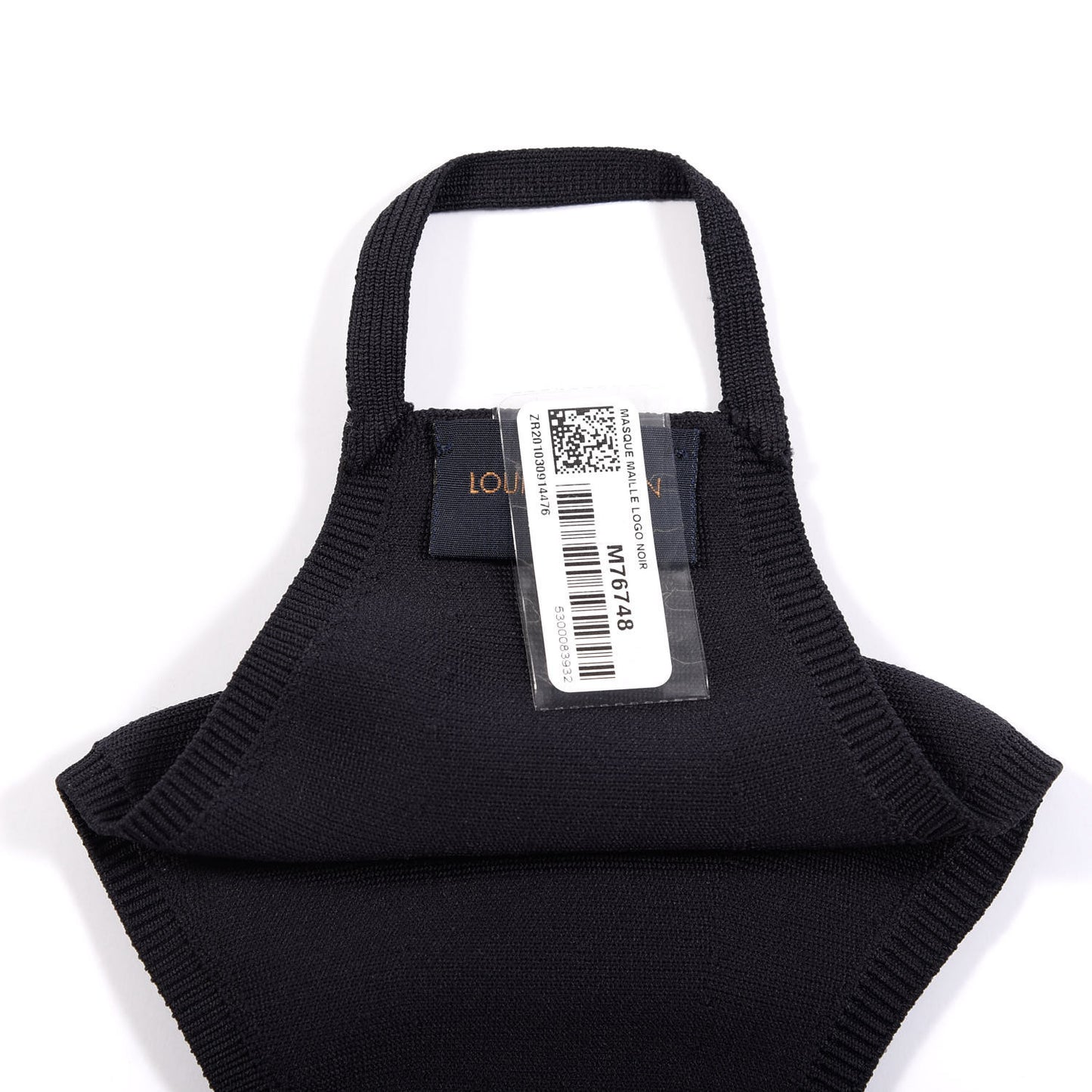 Knit LV Initials Face Mask Black