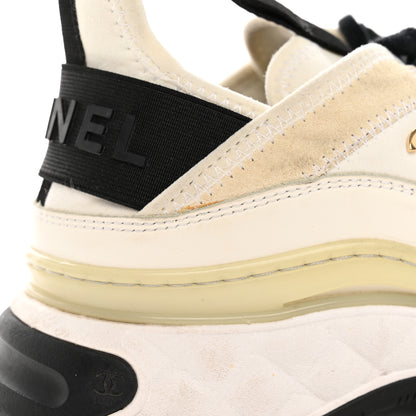 Chanel Velvet Calfskin Mixed Fibers CC Sneakers 36 Ivory Black 19 of 22