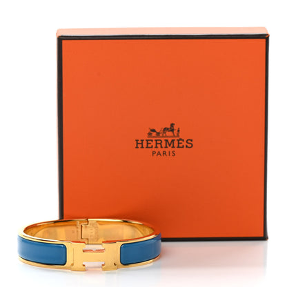 Hermes Enamel Narrow Clic Clac H Bracelet PM Bleu Jodhpur 5 of 5