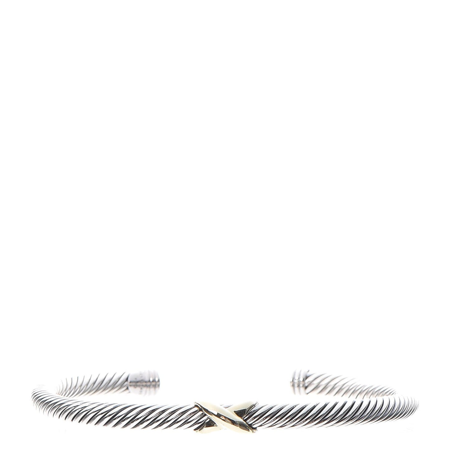 Sterling Silver 18K Yellow Gold 4mm X Station Cable Bracelet