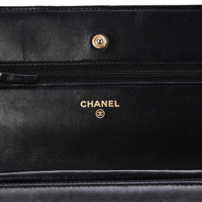 Chanel Lambskin Quilted Wallet On Chain WOC Black 6 of 9
