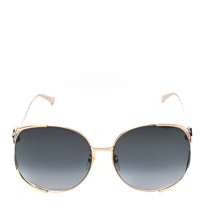 Gucci Metal Oversized Round Frame GG0225S Sunglasses Gold 4 of 4