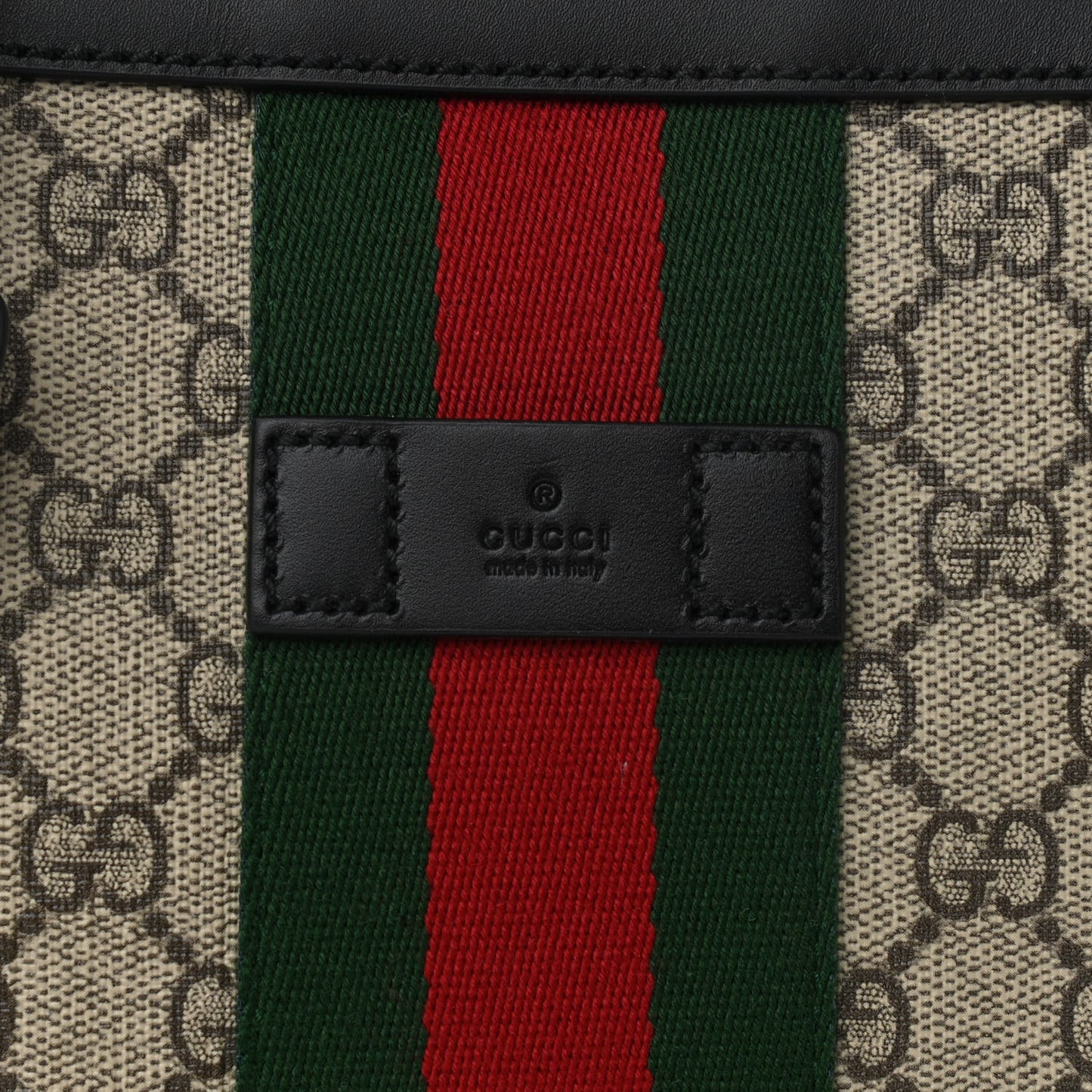 GG Supreme Monogram Web Messenger Bag Black