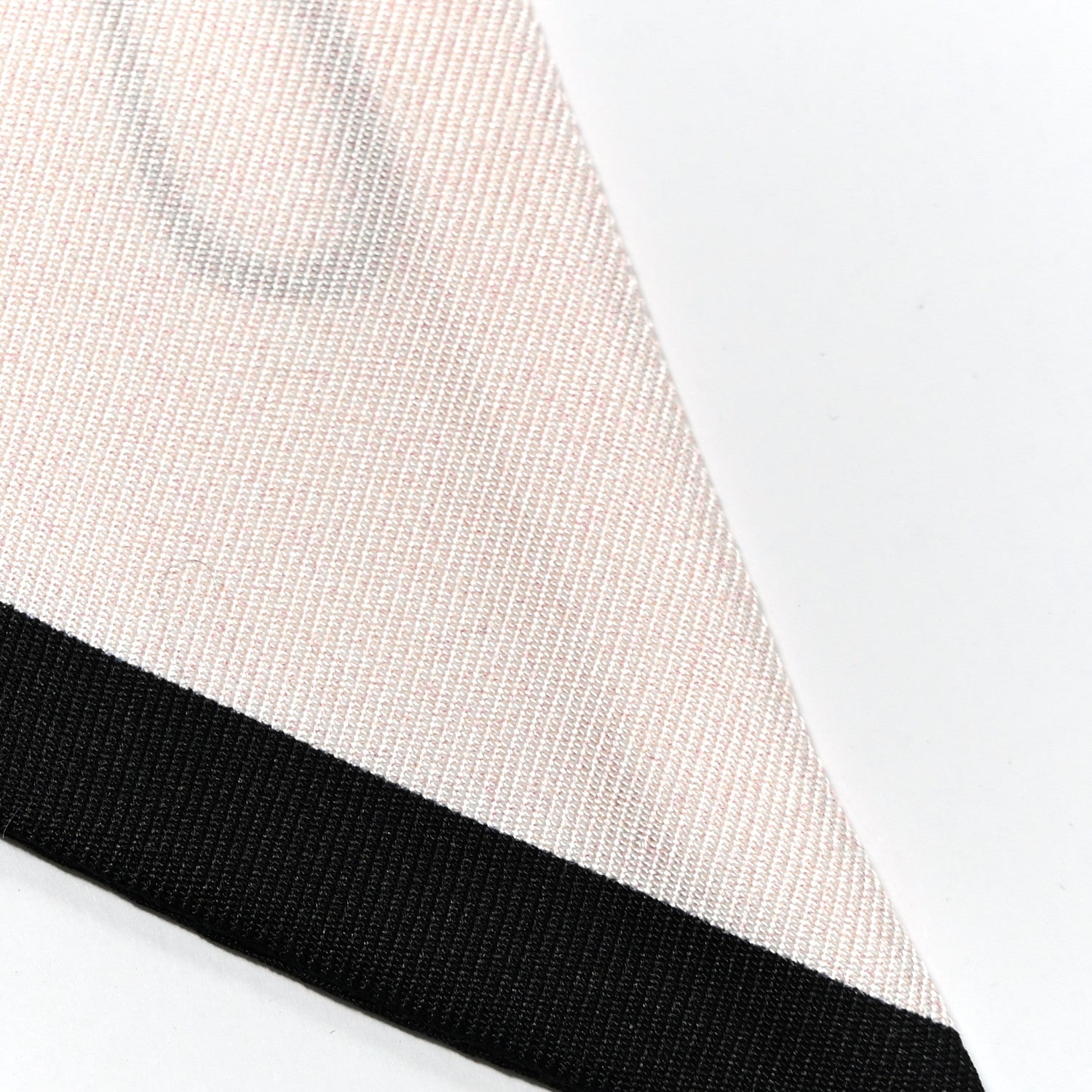 Chanel Silk Logo Slim Bandeau Scarf Ecru Black 6 of 7