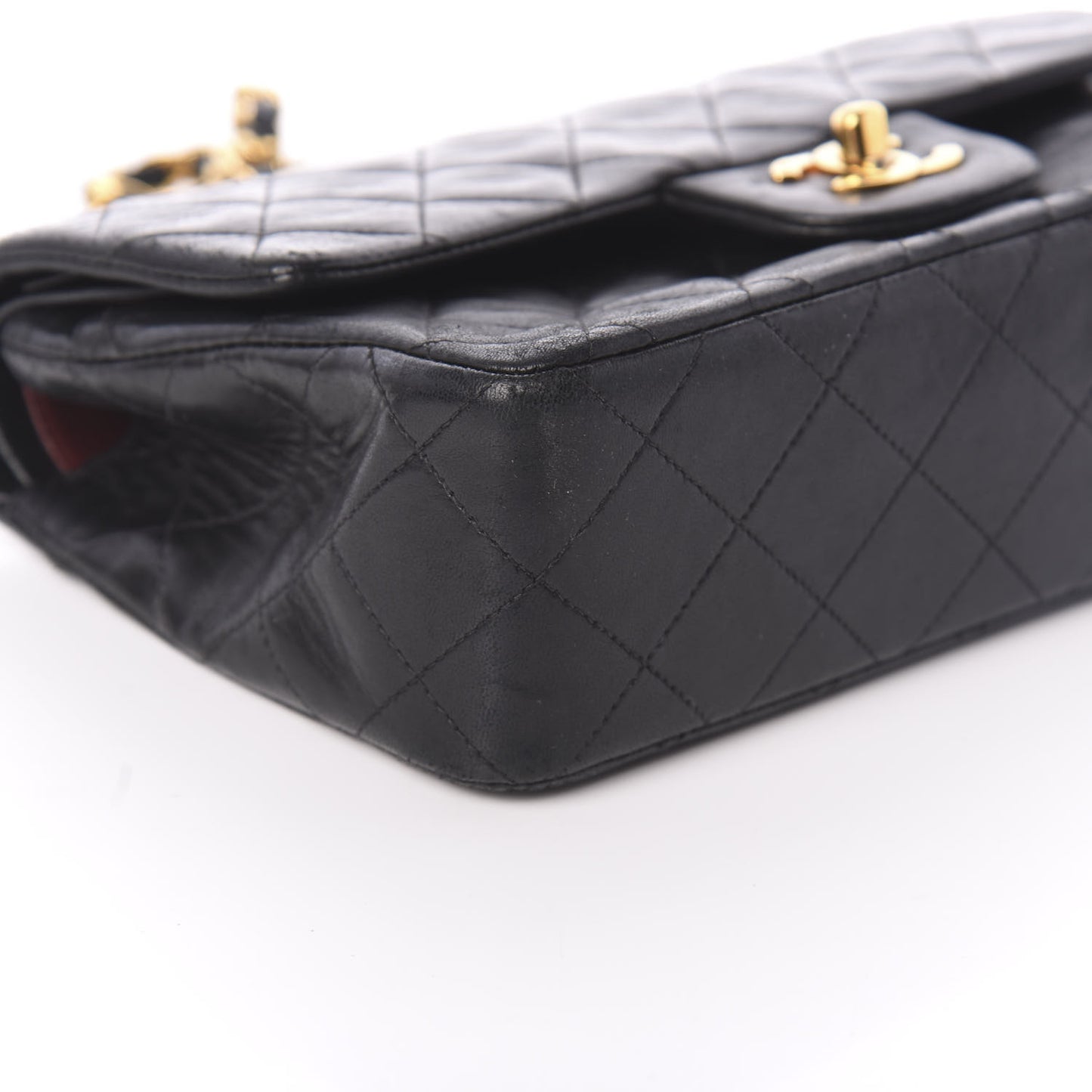 Lambskin Quilted Small Double Flap Black