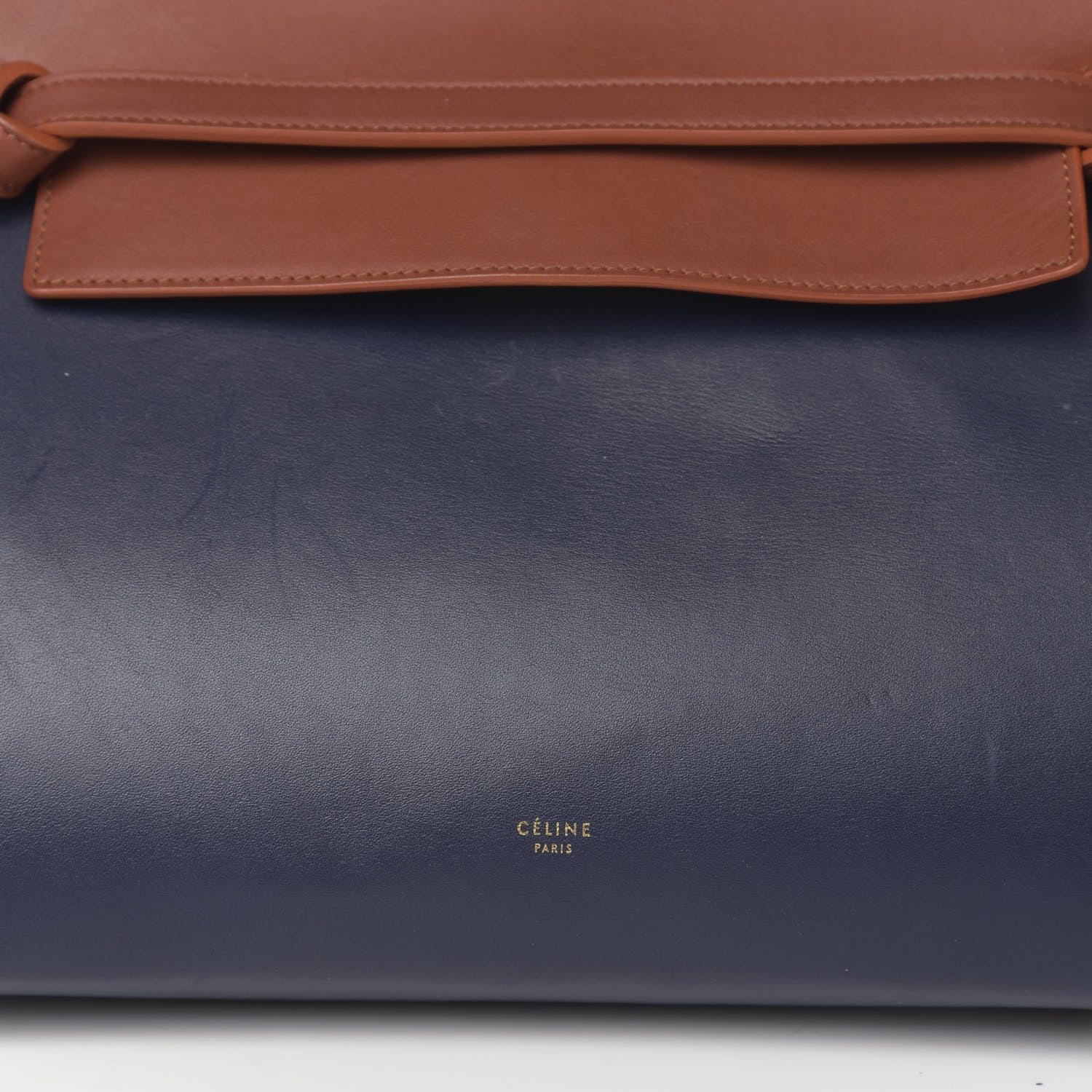 Celine Smooth Calfskin Large Bi-Color Belt Bag Midnight 10 of 16