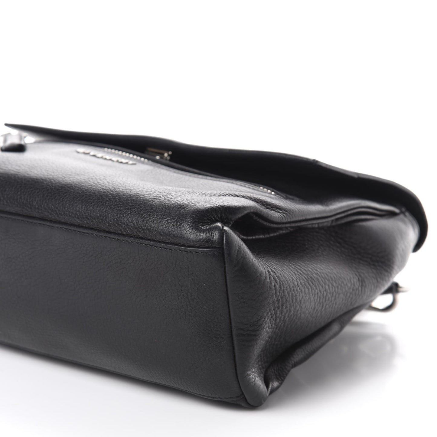 Pebbled Calfskin Small Pandora Pure Flap Bag Black