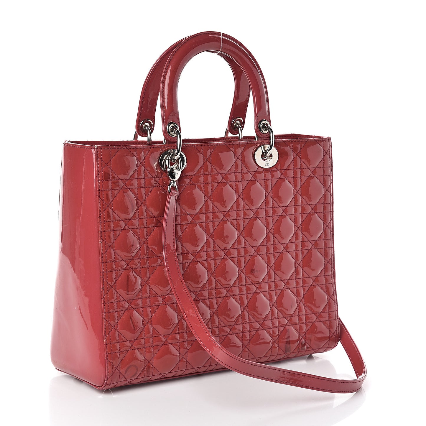 Patent Cannage Large Lady Dior Pink