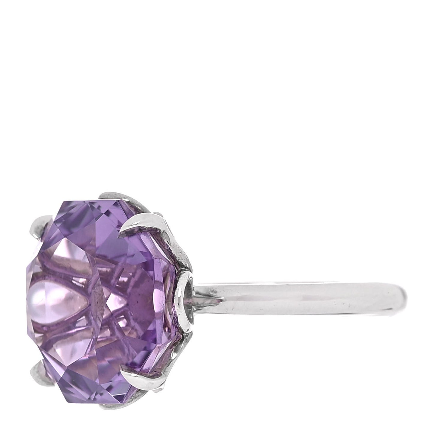 Sterling Silver Amethyst Sparklers Octagonal Cocktail Ring 47 4