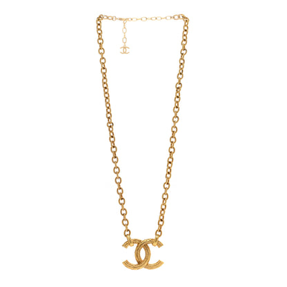 Chanel Metal Quilted CC Necklace Gold 3 of 4