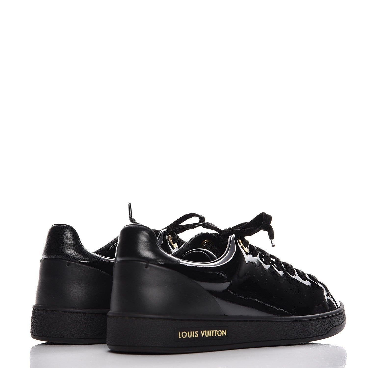 Louis Vuitton Patent Calfskin Frontrow Sneakers 37 Black 4 of 9