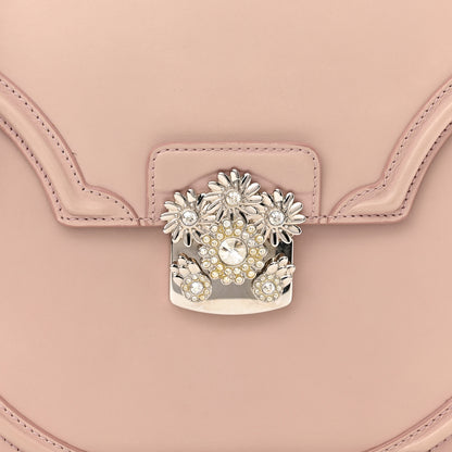 Alexander McQueen Calfskin Crystal Chain Flower Satchel Pink 7 of 12